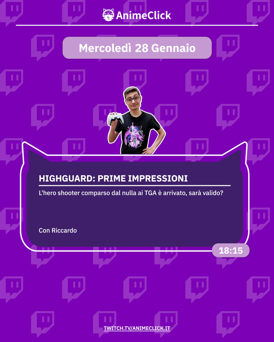 AnimeClick su Twitch: programma dal 26 gennaio all'1 febbraio AnimeClick su Twitch: programma dal 26 gennaio all'1 febbraio